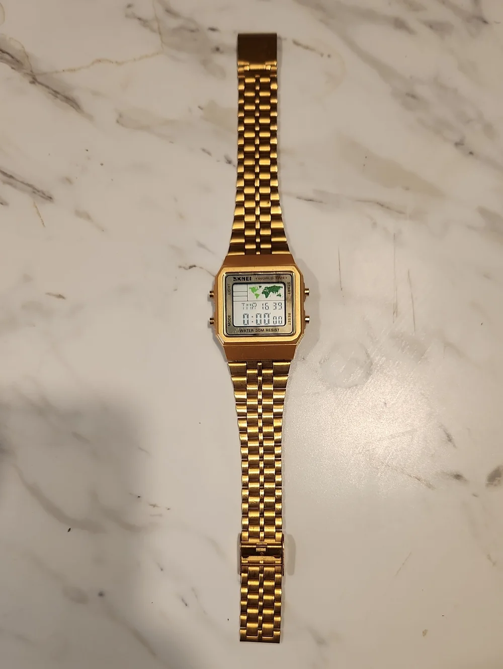 Digital World Time Watch Stainless Steel